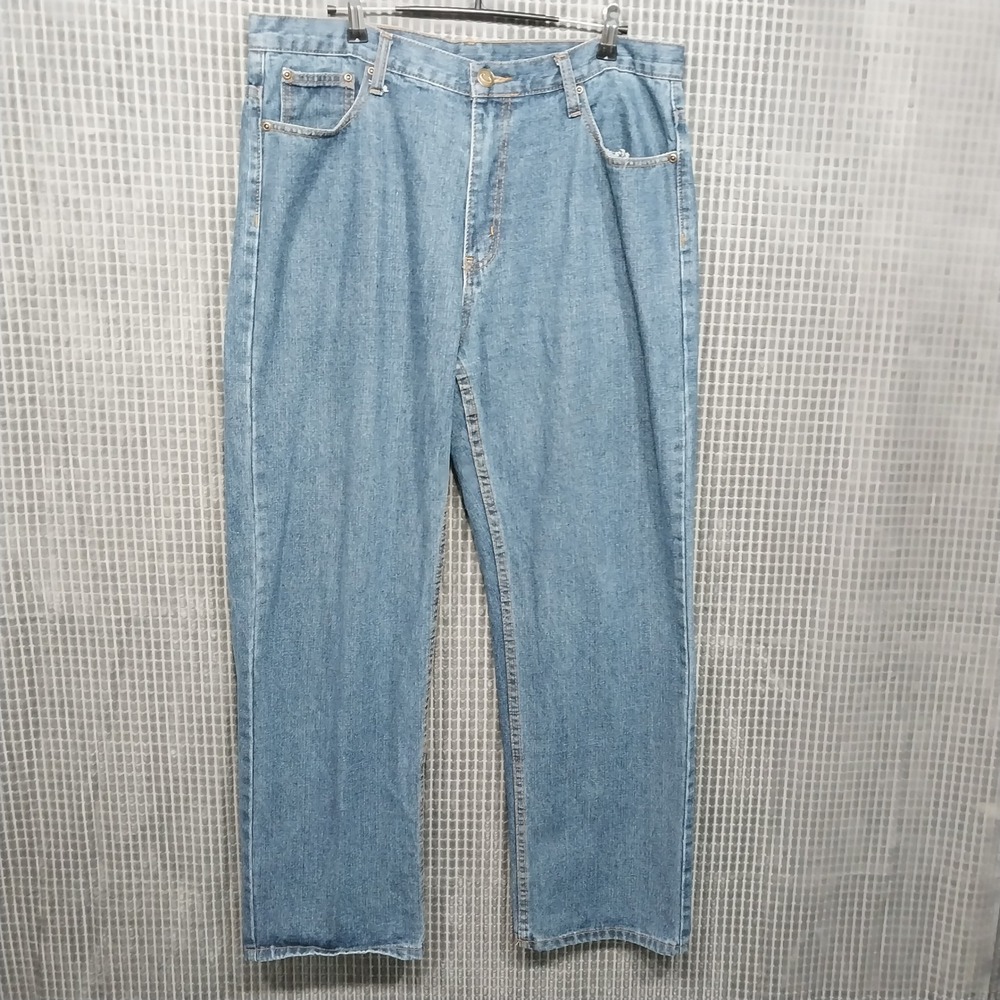 Open Trails Mens Jeans Straight Leg Relaxed Fit 34x30 Medium Wash Blue